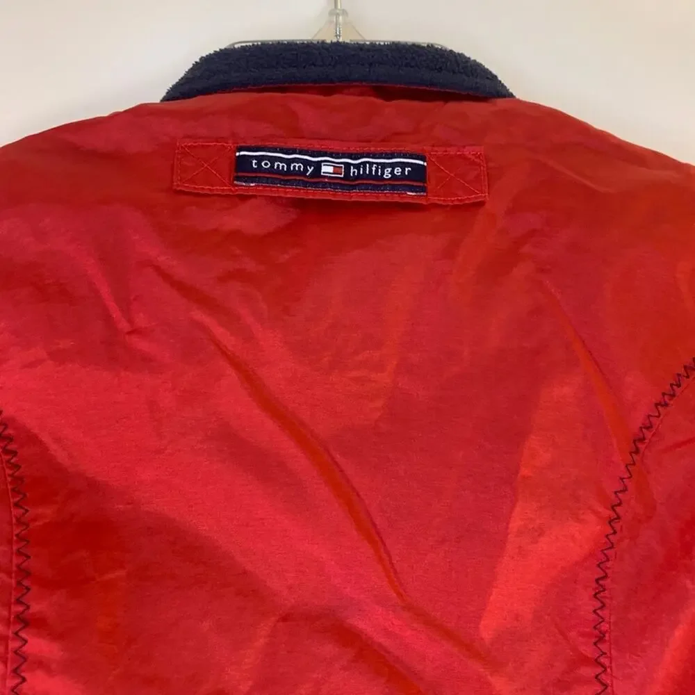 TOMMY HILFIGER Boy’s Red/White/Blue Reversible Zip Up Jacket / Size: Small 5-6